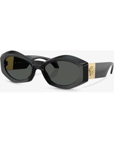 Versace Ve4466u Oval Sunglasses - Black