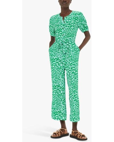 Whistles Smooth Leopard Jumpsuit - Green