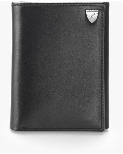 Aspinal of London Smooth Leather Trifold Wallet - Black