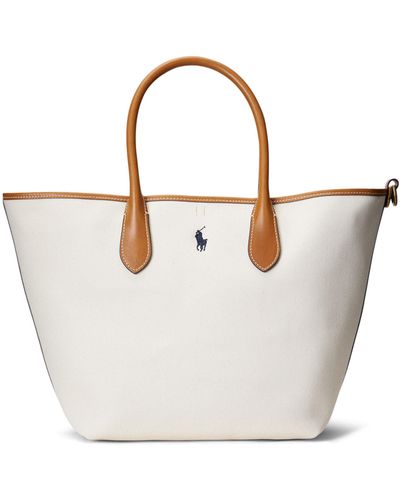 Ralph Lauren Polo Medium Reversible Tote Bag - White