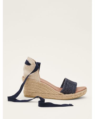 Phase Eight Tie Strap Open Toe Espadrilles - Natural