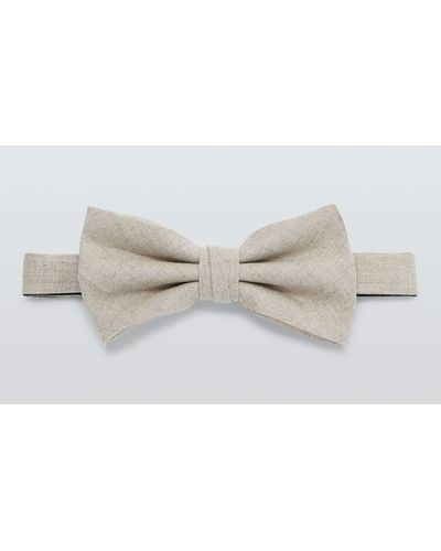John Lewis Linen Bow Tie - White