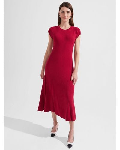 Hobbs Reena Plain Knit Dress - Red