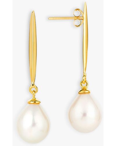 Claudia Bradby Coco Freshwater Pearl Drop Earrings - Metallic
