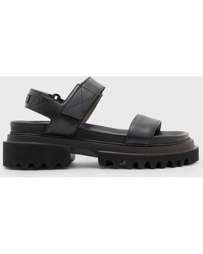 AllSaints Rory Leather Sandals - Black