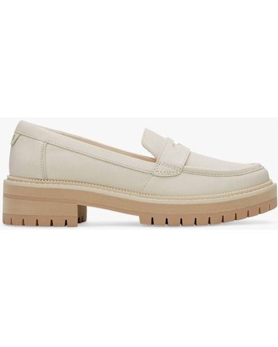 TOMS Cara Lug Sole Leather Loafers - Natural