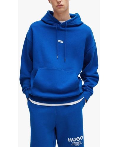 BOSS Hugo Nazardo Logo Hooded Sweatshirt - Blue