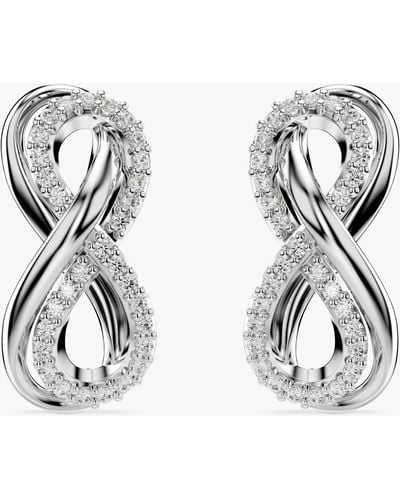 Swarovski Hyperbola Crystal Infinity Stud Earrings - Metallic