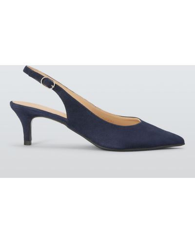 John Lewis Greece Kitten Heel Slingback Court Shoes - Blue