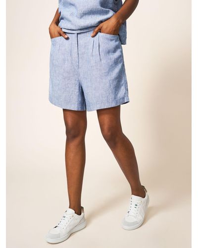 White Stuff Rowena Linen Shorts - Blue