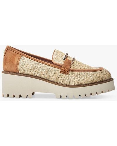 Moda In Pelle Faythe Block Heel Loafers - Natural