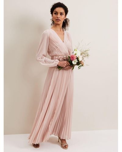 Phase Eight Alecia Pleated Maxi Dress - Pink