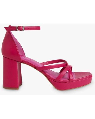 Whistles Selene Block Heel Platform Sandals - Pink
