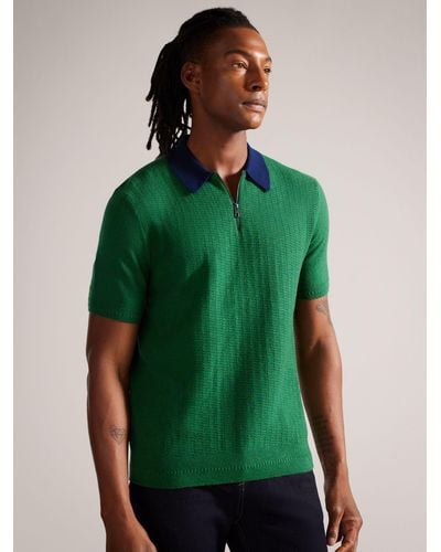 Ted Baker Arwik Short Sleeve Polo Shirt - Green