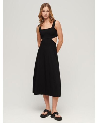 Superdry Jersey Cutout Midi Dress - Black