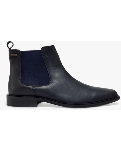 Pod Birch Leather Waxy Chelsea Boots - Blue