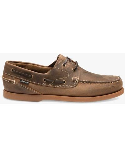 Loake Lymington Oiled Nubuck Boat Shoes - Brown