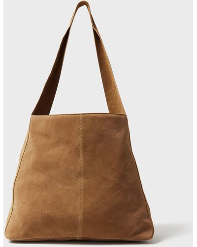 Crew Hobo Leather Tote Bag - Brown