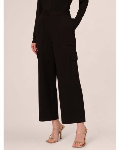 Adrianna Papell Ponte Knit Cargo Pull On Trousers - Black