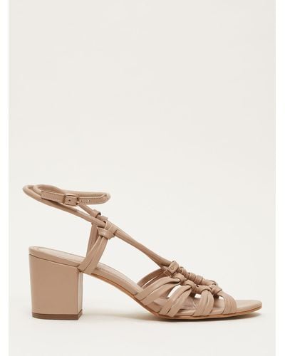 Phase Eight Leather Ankle Strap Sandals - Natural