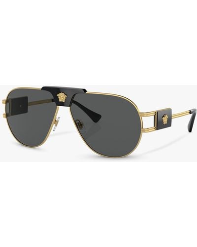 Versace Ve2252 Aviator Sunglasses - Grey