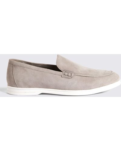 Moss Suede Casual Loafers - White
