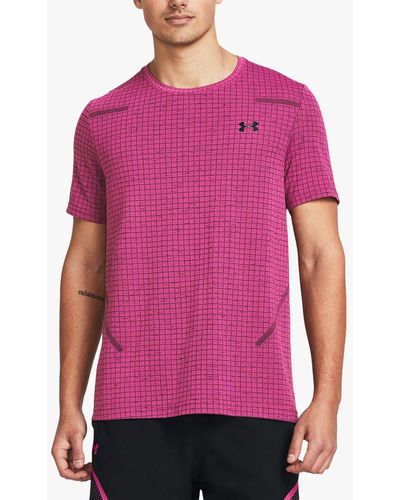 Under Armour Seamless Grid Short Sleeve T-shirt - Pink