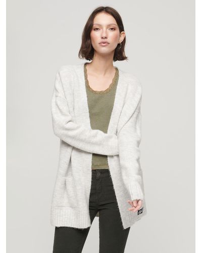 Superdry Essential Long Supersoft Cardigan - Natural