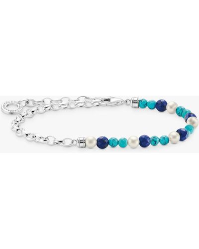 Thomas Sabo Freshwater Pearl & Mixed Beads Link Charm Bracelet - Multicolour