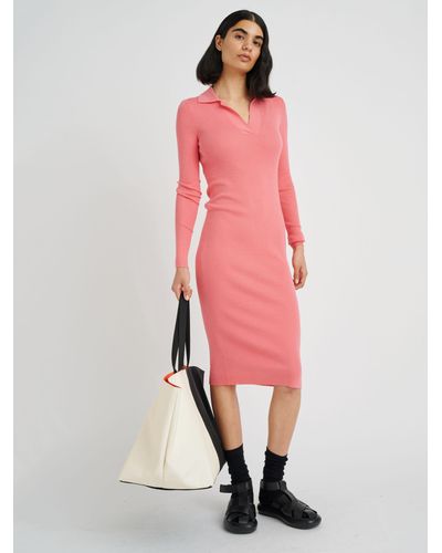 Inwear Alana Polo Collar Jumper Dress - Pink