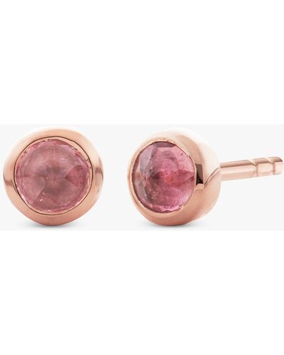 Monica Vinader Mini Gem Stud Earrings - Pink
