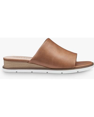 Hotter Kos Low Wedge Mule Sandals - Brown