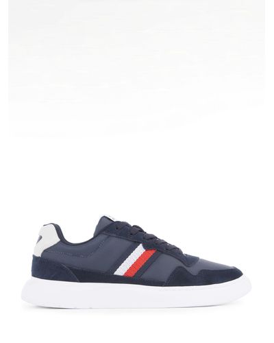 Tommy Hilfiger Leather Th Trainers - Blue