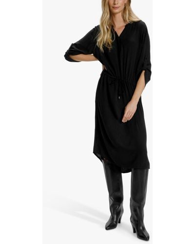 Soaked In Luxury Zaya Midi Shirt Dress - Black