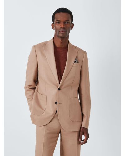 John Lewis Ashwell Linen Blend Regular Fit Suit Jacket - Natural