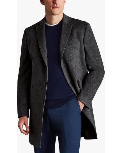 Charles Tyrwhitt Merino Wool Overcoat - Blue