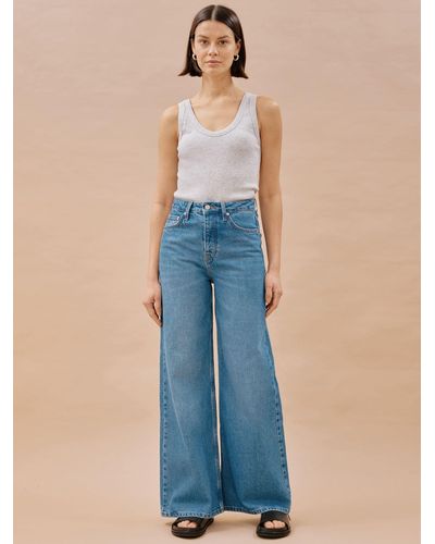 Albaray Organic Cotton Wide Leg Jeans - Blue