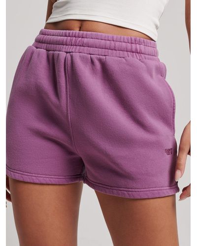 Superdry Vintage Wash Sweat Shorts - Purple