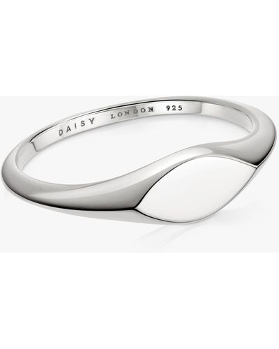 Daisy London Estée Lalonde Mini Signet Ring - White