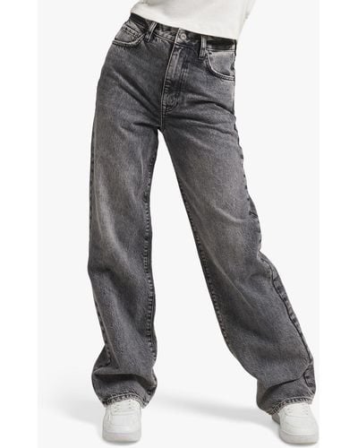 Superdry Organic Cotton Vintage Wide Leg Jeans - Grey