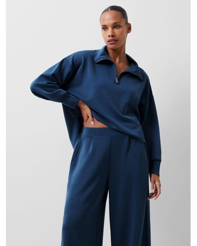 French Connection Wren Half Zip Sweatshirt - Blue