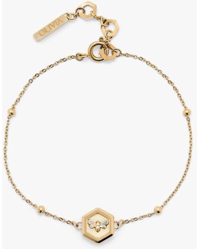 Olivia Burton Bee & Honeycomb Chain Bracelet - Metallic
