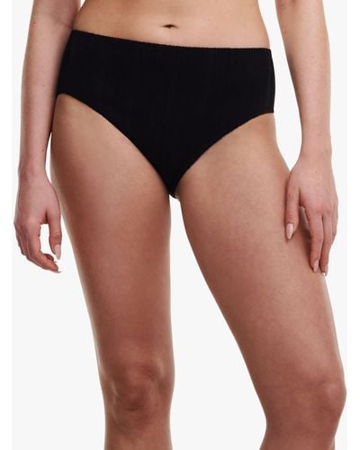 Chantelle Pulp Swimwear Textured Full Brief Bikini Bottoms - Black