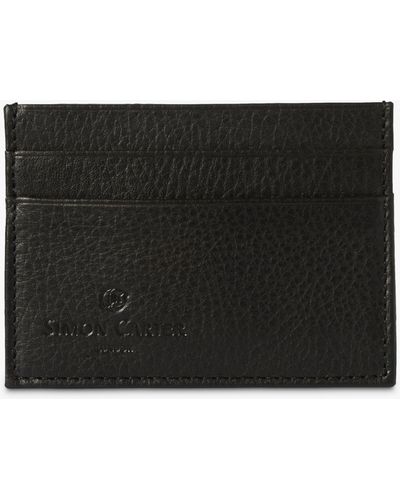 Simon Carter West End Leather Credit Card Holder - Black