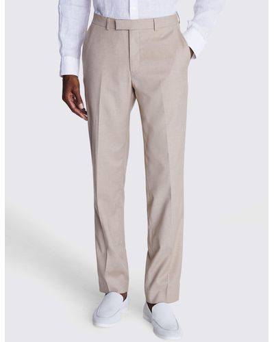 Moss Recycled Tailored Fit Suit Trousers - Natural