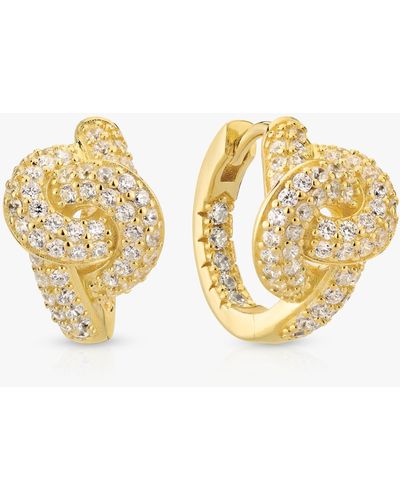 Sif Jakobs Jewellery Cubic Zirconia Knot Stud Earrings - Metallic