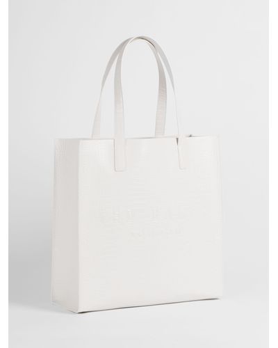 Ted Baker Croccon Large Icon Shopper Bag - White