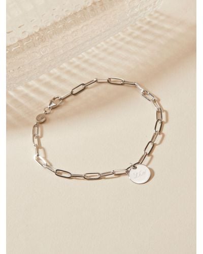 Merci Maman Personalised Dainty Love Links Charm Bracelet - Natural