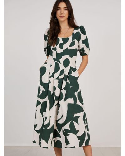 Baukjen Jazlyn Abstract Print Organic Cotton Dress - White