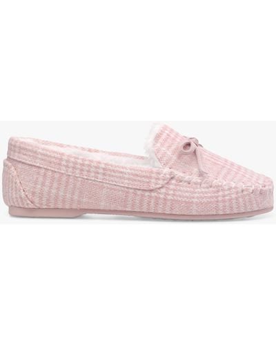 Hotter Cherish Houndstooth Slippers - Pink